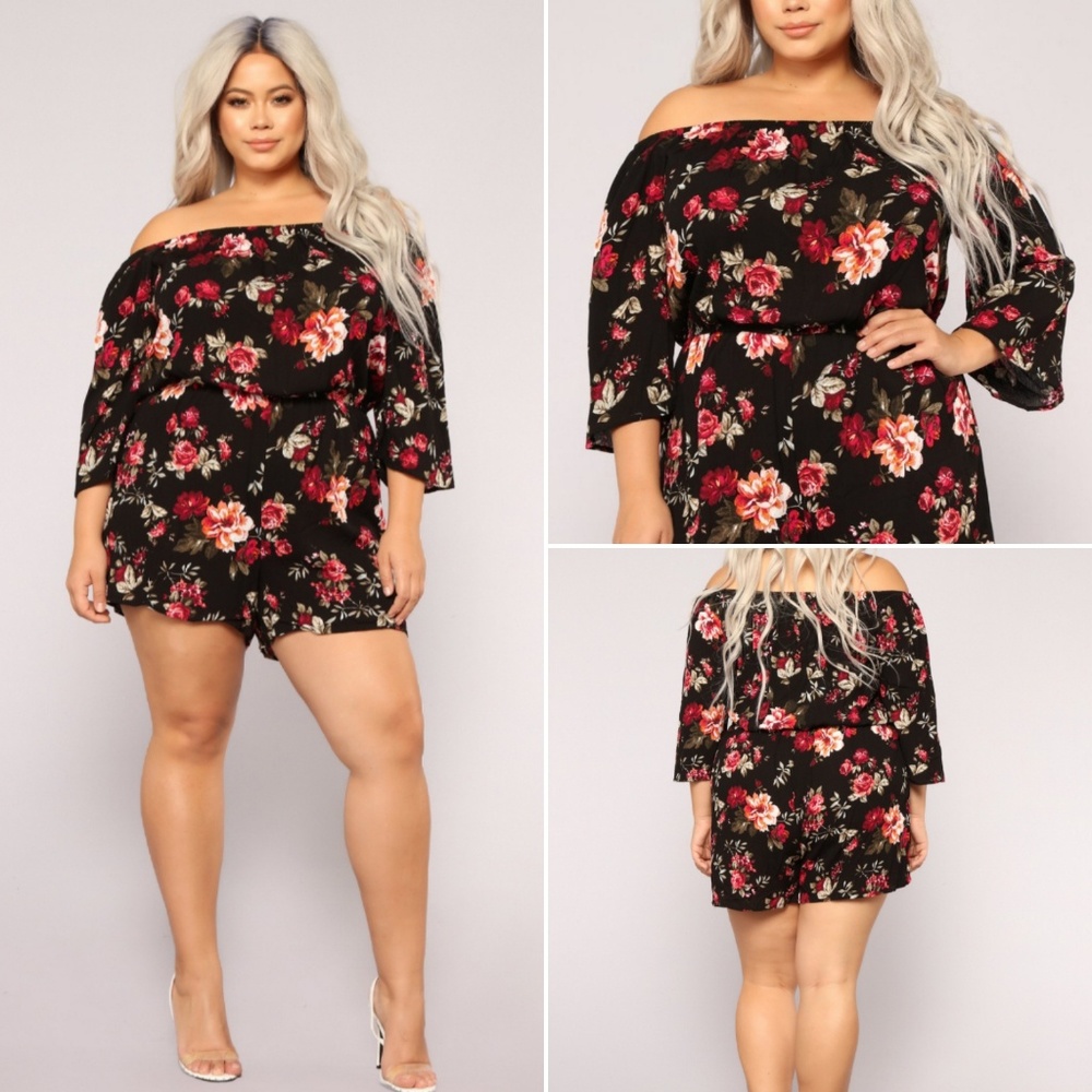 Third Wind Floral Romper - Black